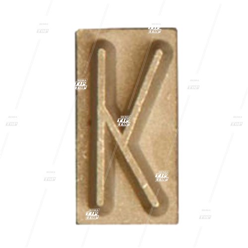 Rubber Branding Letter K, 1"