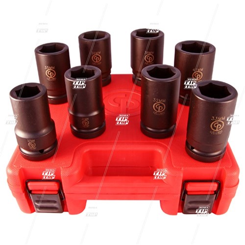 CHICAGO PNEUMATIC SS818D, 1" Impact Socket - Long (set/8)