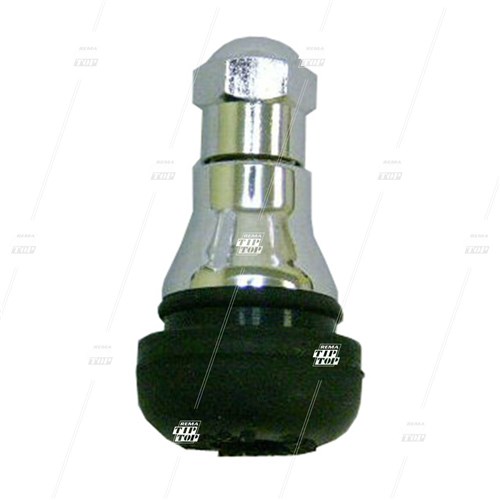 TR412 Snap-In Car Valve Short - Core In, Chrome Sleeve and Metal Cap