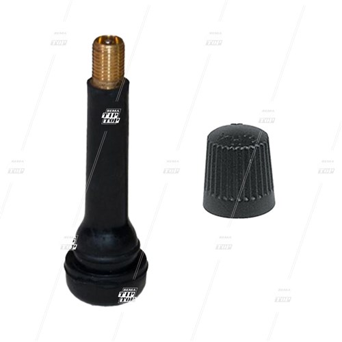 TR418 Snap-in Car Valve Long - Cores In, Black Cap (bag/100)