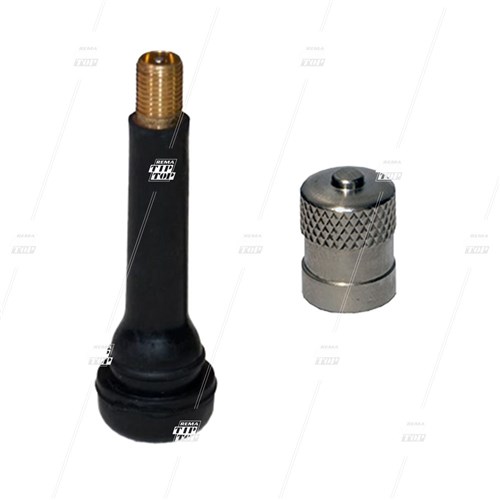 TR418 Snap-in Car Valve Long - Cores In, Metal Cap (bag/100)
