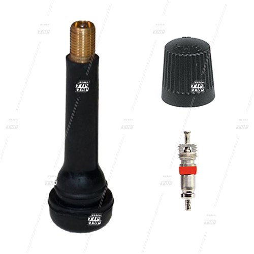 TR418 Snap-in Car Valve Long - Cores Out, Black cap (bag/100)