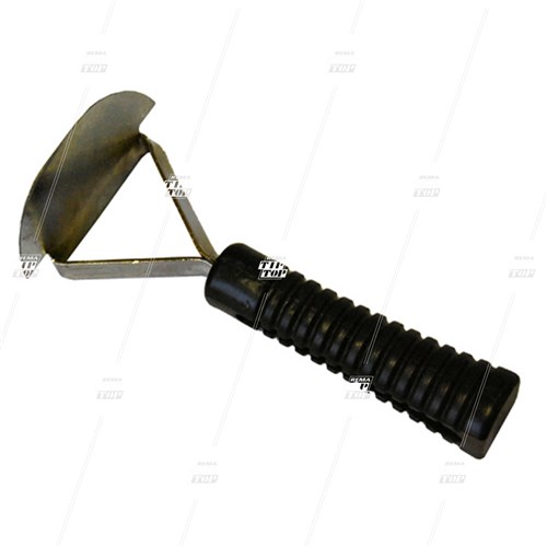 Rubber Scraper, Curved 75mm Blade, with Plastic Handle