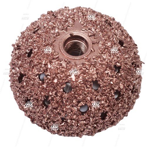 18 Grit, 50mm Buffing Carbide, Copper Contour Wheel - 3/8" Thread