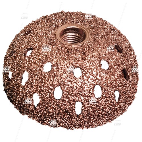 46 Grit, 50mm Buffing Carbide, Copper Contour Wheel - 3/8" Thread