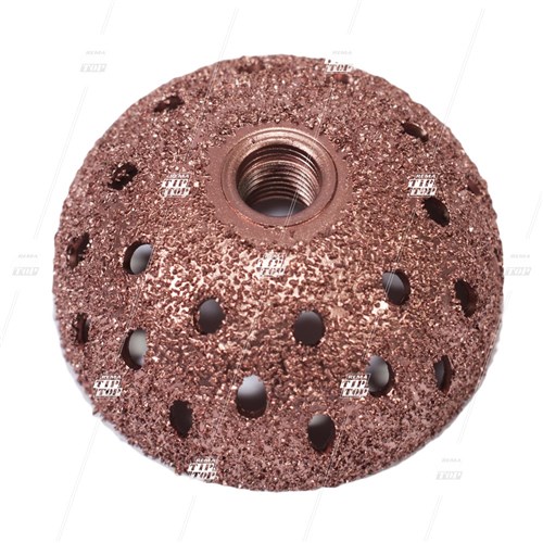 60 Grit, 50mm Buffing Carbide, Copper Contour Wheel - 3/8" Thread